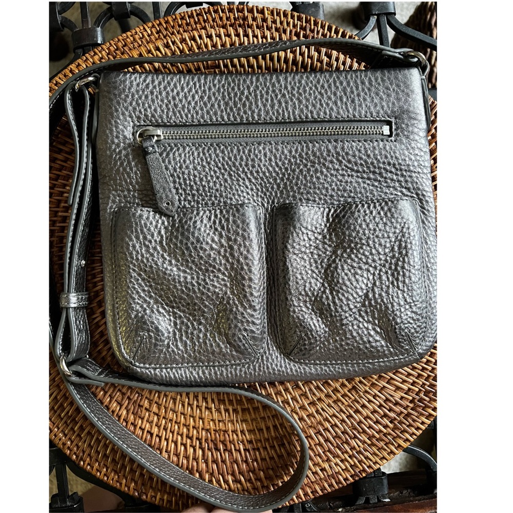 Authentic Leather Cole Haan Pewter crossbody Bag